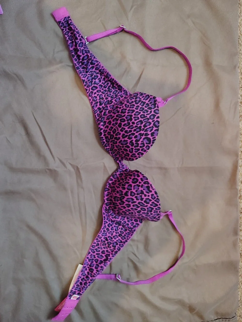 Victoria's Secret PINK Hot Pink & Purple Animal-Print Bra (3 Pack)